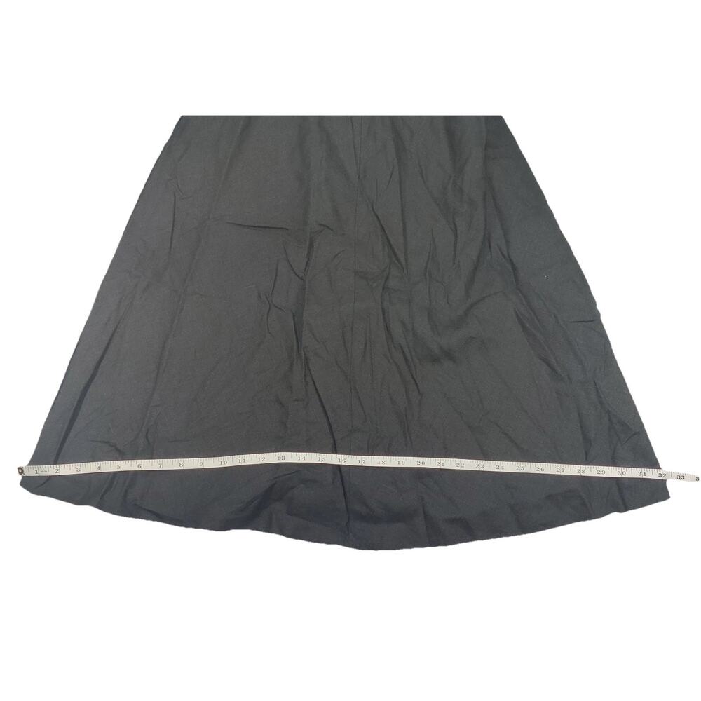 Talbots Petites Women’s Black ALine Midi Skirt Size 6P Linen Blend Made In Italy - Picture 5 of 9